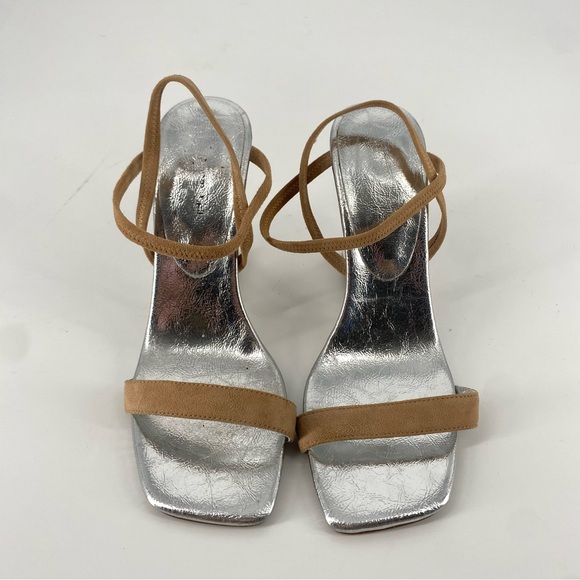 Jeffery Campbell Geometric Sandal Silver and Tan - Picture 2 of 7